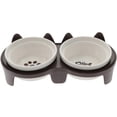 thumbnail image 2 of Here's a polished and professional product description for your ceramic cat food bowls:\n\n \n\n**Elevated Ceramic Cat Food Bowl – Double Bowls with, 2 of 5