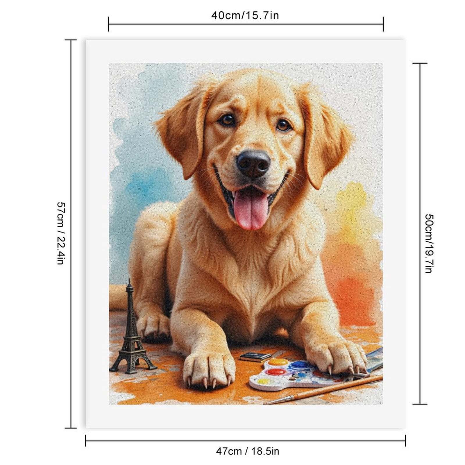 Paint By Numbers Kit for Adults Beginner - Golden Retriever Art Palette Tower DIY Canvas Painting Kits for Adults, Frameless Paint By Number for Adults for Home Wall Decor 16x20 Inch