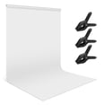 thumbnail image 1 of Green Andoer 1.8 x 2.8m/ 6 x 9ft Photography Background Screen Portrait Photography Backdrops Photo Studio Props Durable Washable Polyester-cotton Material with 3 Backdrop Clamps,, 1 of 7