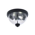 thumbnail image 1 of 12" Flush Mount, 2-s, Shown In Matte Black Finish With Ribbed Clear Bubble Glass, 1 of 1