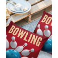 thumbnail image 2 of Pack of 2 Outdoor Pillow Covers, Sports Theme Bowling Red Waterproof Square Throw Pillowcase Cushion Decorative Pillow Covers for Couch Patio Tent, 24x24 in, 2 of 6