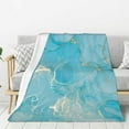 thumbnail image 1 of Couvertures Toutes Saisons Ultra Douces Chaudes Bleu Sarcelle Turquoise Or Cadeau, 1 of 9