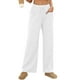 thumbnail image 4 of Amzcrzy Pantalones Mujer A Rayas Informales Cintura Alta Cordón Elástico Tipo Bóxer Cómodos Holgados Anchos Con Bolsillos Tallas S-2XL Blanco, 4 of 8