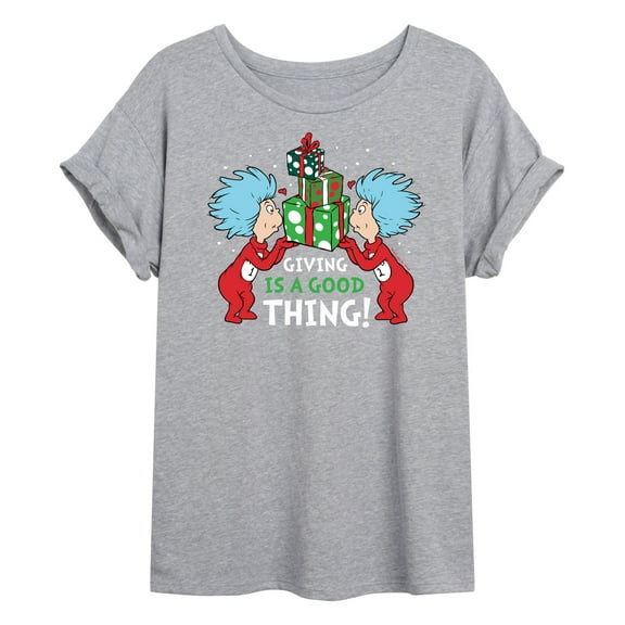 The Cat in the Hat - Giving Is A Good Thing - Juniors Oversized Graphic T-Shirt