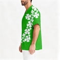 thumbnail image 4 of Fgvctg St. Patrick's Day Mens Scrubs Funny Short Sleeve Cute Shamrock Clover Print Scrub Tops Plus Size V Neck Work Shirt Scrubs Workwear Nursing Uniforms Medical T Shirts with Pocket Green XL, 4 of 6