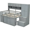 thumbnail image 5 of JERFIT Full Wood Loft Bed with Desk, Drawers, Shelves, Gray, 5 of 8
