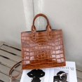 thumbnail image 6 of Genuine Cowhide Leather Women Tote Bag,Crocodile Embossed Crossbody Shoulder Purse, Purse for Work, 6 of 8