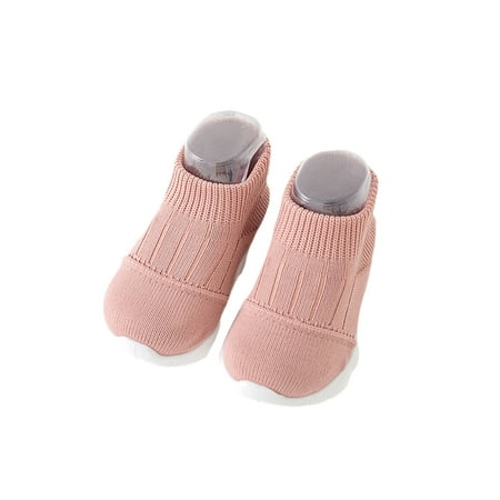 

Welliumy Unisex-Child Running Sneakers Knit Upper Sock Shoes Slip On Walking Shoe School Trainers Gym Breathable Platform Athletic Sneaker Pink 9.5C
