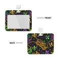 thumbnail image 2 of Cauagu Mardi Gras Surface for ID Badge Holder,Badge Holder with Windows Key Card Work Badge Sleeve for Office/ Factory/ID Credit Cards/Proximity Key Cards, 2 of 7