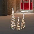 thumbnail image 2 of Northlight Lighted Candy Covered Cone Tree Outdoor Christmas Decorations - 40" - Set of 3, 2 of 7