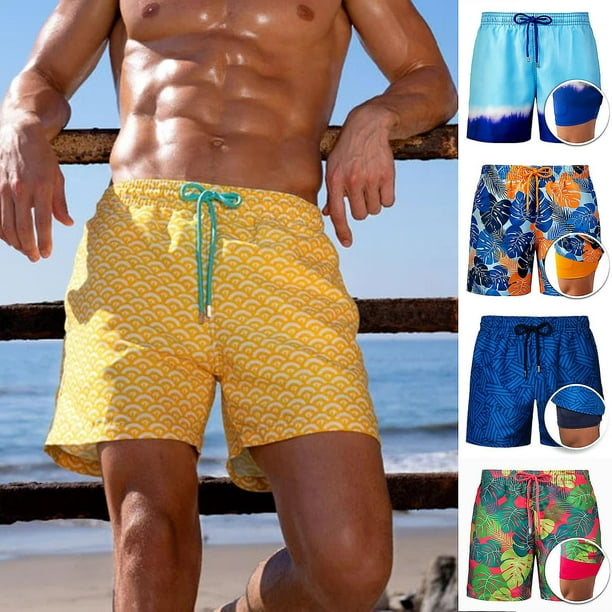 Mens Swim Trunks With Compression Liner 