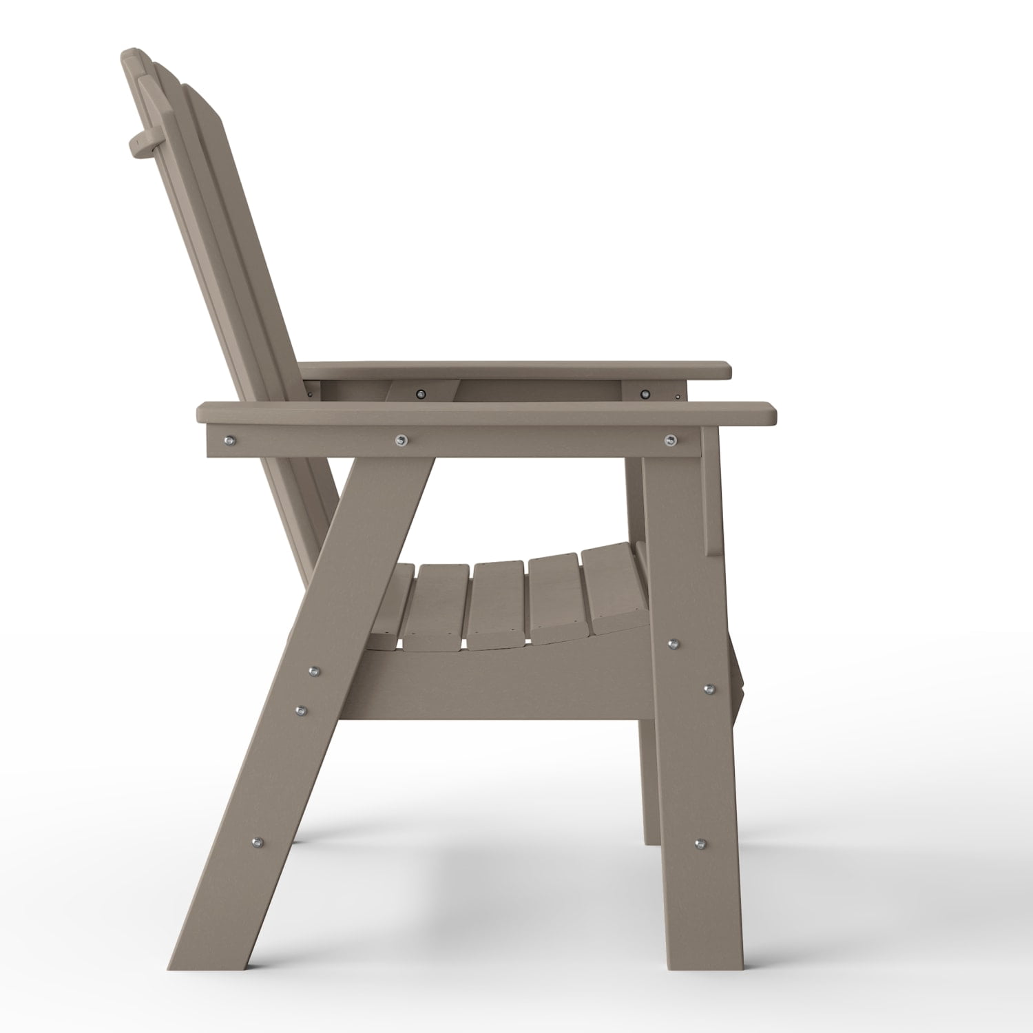 WestinTrends Dylan Outdoor Dining Chair – All-Weather Poly Lumber Adirondack Patio Chair, High Back, 330 lb Capacity, Weathered Wood