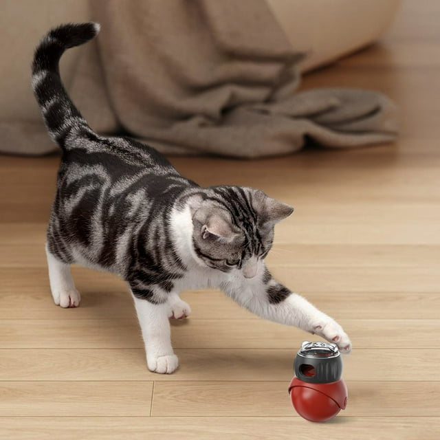 Interactive Wobble Cat Feeder Puzzle Game Slow Dispenser Toy For Indoor Pet Stimulating Activity And Mental Enrichment