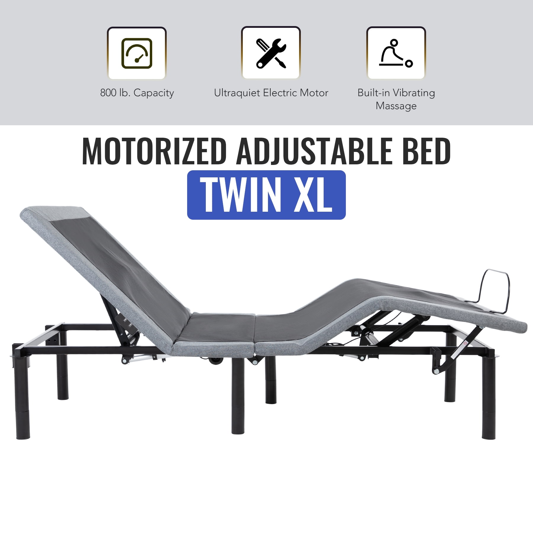 Motorized Bed Frame for Twin XL Mattress with Remote, USB Ports