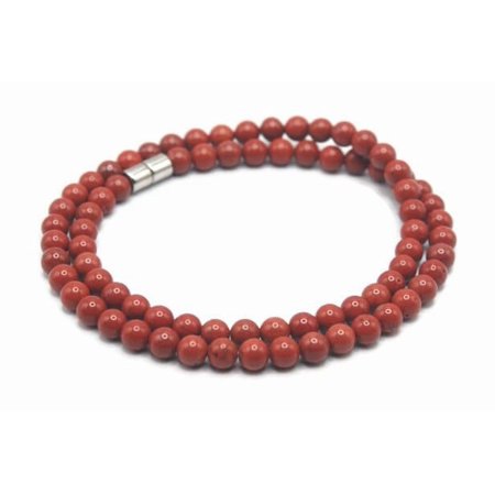 Gemstone Necklaces with Easy Lock Clasp Crystal Healing Talismans Spiritual Protection Jewelry for Men/Women (07: Red Jasper, 01: 6mm Bead Diameter, 17 inch)