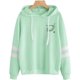 thumbnail image 1 of Sudadera con capucha y cordón para mujer con estampado de planetas Varsity a rayas Adepaton WMZY-680-31, 1 of 5