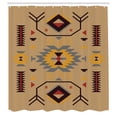 thumbnail image 3 of Ambesonne Southwestern Shower Curtain, Ethnic Motif Zigzags, 69"Wx70"L, Dark Sand, 3 of 3