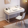 thumbnail image 2 of Computer Desk Home Desktop Office Table with Drawer Simple Modern Girl Bedroom Student Writing Study Desk My Lux Decor Round, 2 of 10