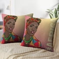 thumbnail image 3 of LALILO Throw Pillow Covers Young Beautiful African Fashion Woman Cushion Cover 18" x 18", 2 Pack, 3 of 6
