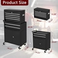 thumbnail image 2 of 8-Drawer Rolling Tool Chest with Wheels and Locking System, Portable Tool Cabinet for Garage, Workshop, Mechanic, Heavy Duty Tool Box with Drawers, Detachable Storage for Home and Shop, Black, 2 of 7