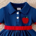 thumbnail image 4 of YDFCWXW Baby Girl Clothes Back to School Romper Onesie A Dresses Summer Cute Outfits (Blue, 3-6 Months), 4 of 5