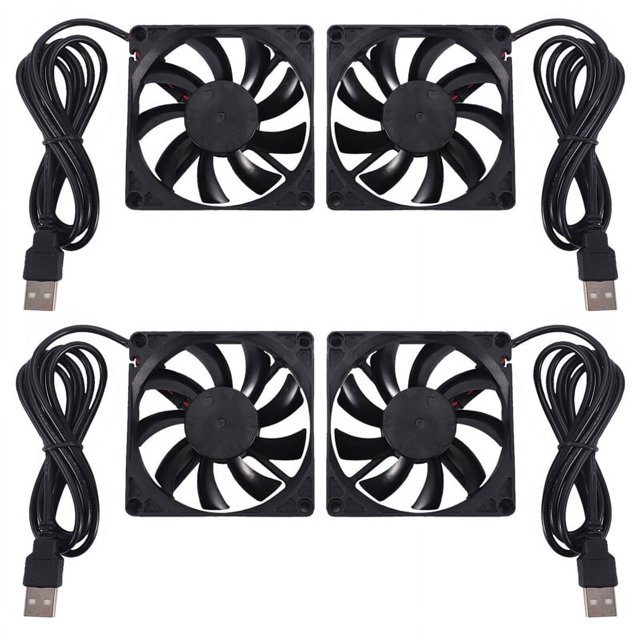 Ventilateur USB 80mm 5V 80mm 8cm 8015 Sans Balais Ventilateur de Refroidissement pour PC Routeur d'Ordinateur 4 Pcs