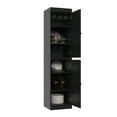 thumbnail image 4 of 100% Solid Wood 16.5" Kitchen Pantry Storage Cabinet with Doors and Adjustable Shelves, Black Wooden Cabinet, 4 of 7