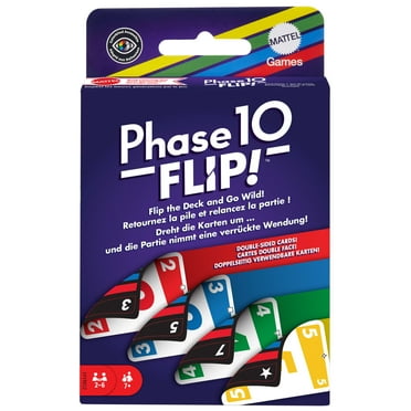 Phase 10 Flip Card Game, Classic Family Card Game with Double-Sided Cards for 2-6 Players