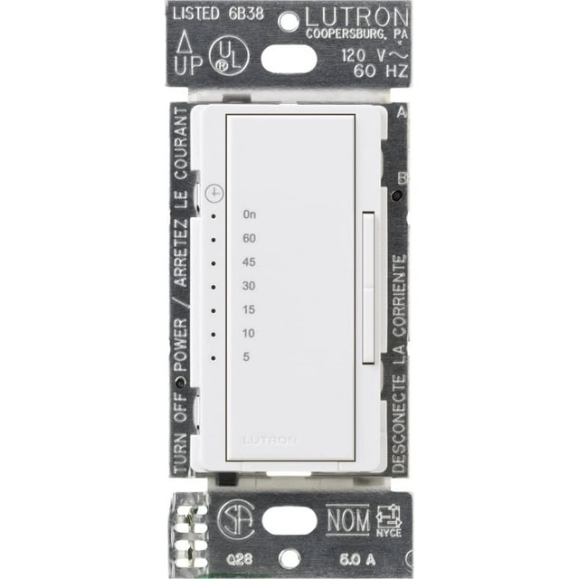 Interruptor temporizador Lutron Maestro MA-T51MN-WH 3A 150 W, color blanco