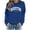 Blue, variant on Houston Texas Sweatshirt for Women Long Sleeve Loose Casual Crewneck Sweatshirts Fall Winter Pullover Tops