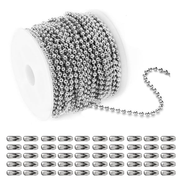 Elegant Sturdy Stainless Steel Beaded Chain Belt with 50 Detachable Buckles Designs Accessory for Men and Women