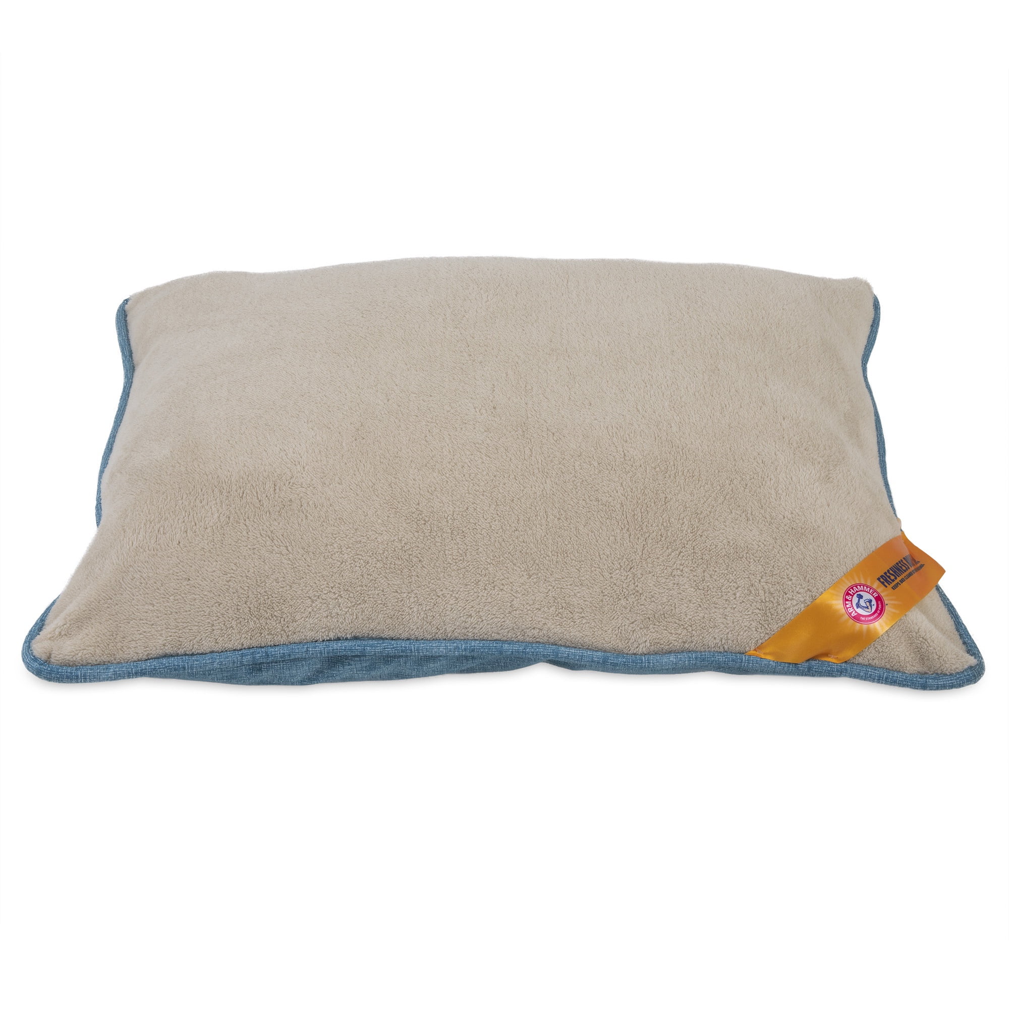 Arm & Hammer Pet Pillow Bed for Cats and Dogs with Built-in Protection to Reduce Odor, Medium 36" x 27" x 6", Blue