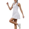 thumbnail image 2 of Two Piece Workout Outfits for Women, Sleeveless Mini Dress with Shorts Summer Athletic Tennis Dress Golf Outfit, 2 of 7
