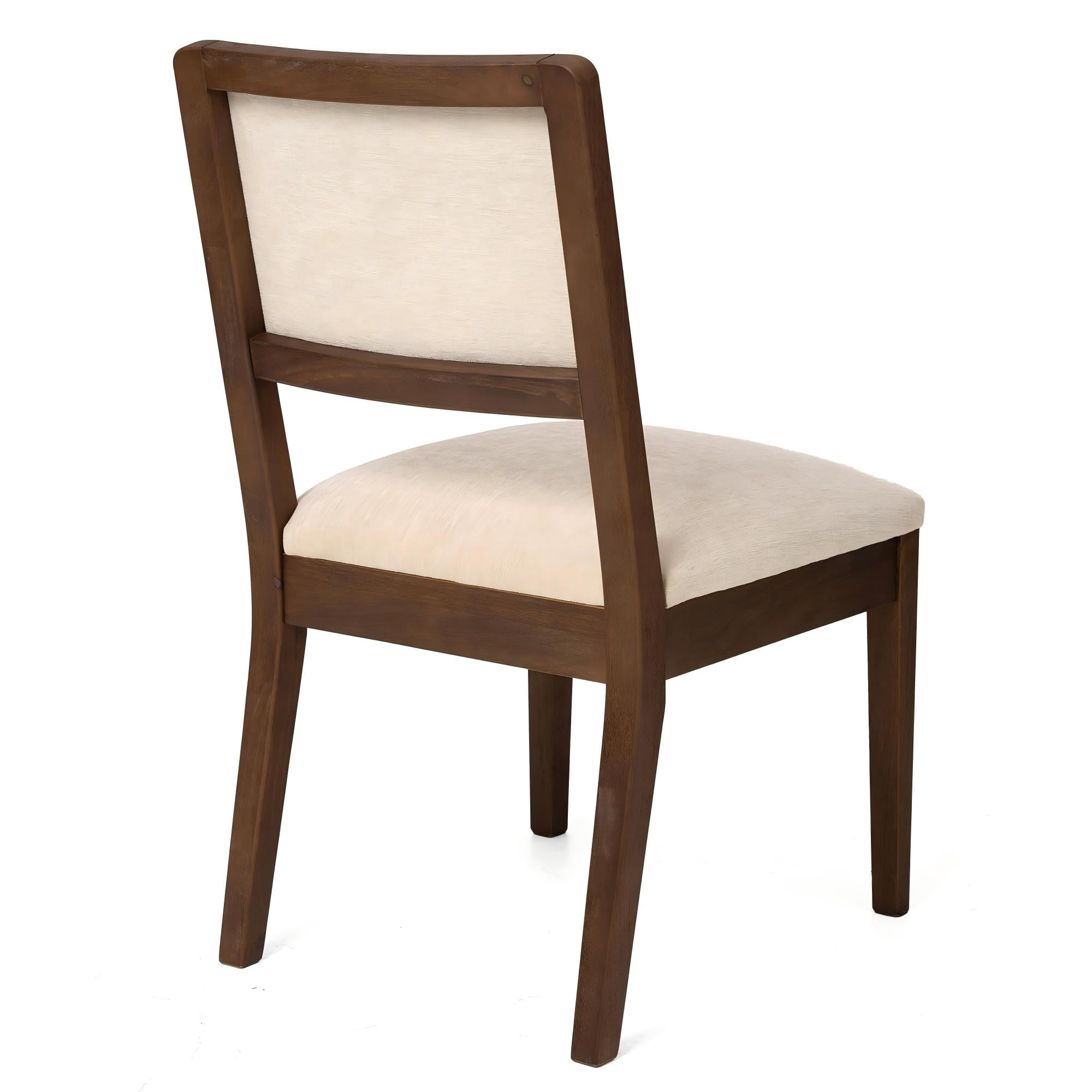 GARITIN Set of 2 Compact Rubber Wood Dining Chairs, 18.5 Inch Upholstered Fabric Kitchen Chairs, Ergonomic Side Chairs for Small Apartment Cafe Home, Walnut