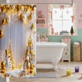 thumbnail image 3 of Erosebridal Light Waterproof Shower Curtain 72Wx78L Christmas Bath Curtain, Orange Brown, 3 of 5
