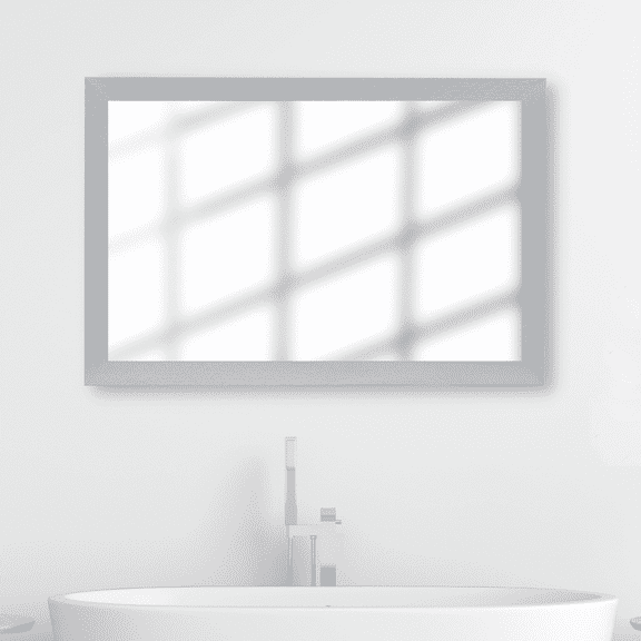 Frame My Mirror Framed Mirror, Brushed Silver Finish, 36" x 54", 2" Wide Frame Meade Design