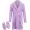 Lavender, variant on Sleep & Co Girls Bathrobe Set - Soft Plush Fleece Bathrobe with Matching Slippers for Girls