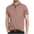 thumbnail image 1 of pstuiky Camisas casuales de manga corta para hombre, Blusa informal de cuello redondo y manga corta con bolsillos y colores contrastantes para hombre camisetas de hombre xl, 1 of 6
