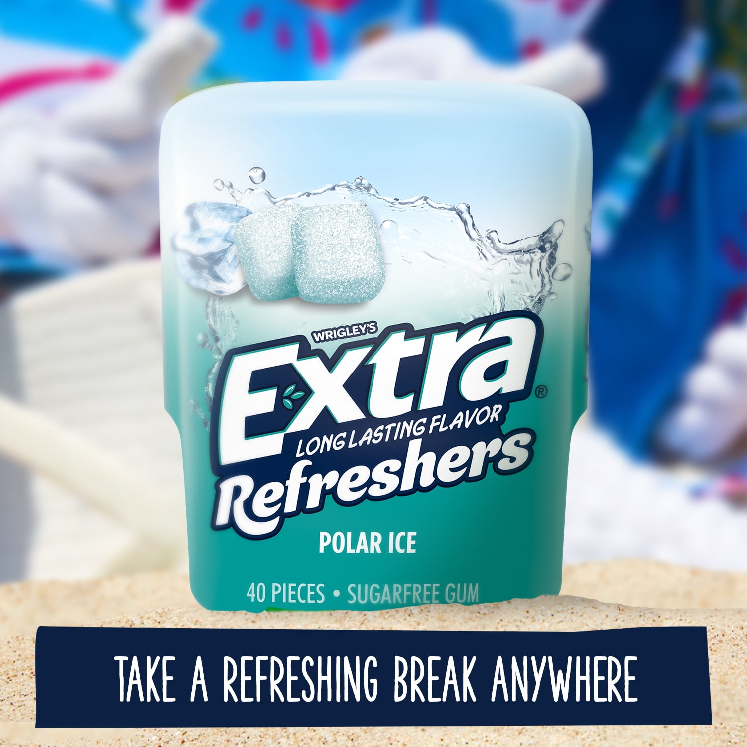 Extra Refreshers Gum, Polar Ice, 40 Pieces (Pack of 6)