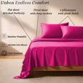 thumbnail image 5 of Amay Soft Luxury Organic Cotton Full Bed Sheet Set, 4-Piece, 500 Thread Count, Deep Pocket, Soft, Comfortable, All-Season Bedding, Hot Pink, 5 of 7