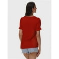 thumbnail image 3 of Womens Summer Tops Casual Square Neck Short Sleeve T Shirts, 3 of 6