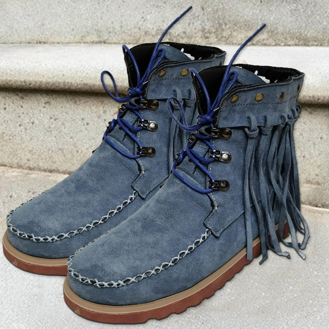 Chaussures Tjiojio pour Femmes Offres, Mode Automne Chaussures à Franges Décontractées Grande Taille Chaussures Plates