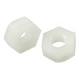 thumbnail image 1 of Unique Bargains 10 Pcs White Plastic 5mm Inner Dia Hexagonal Hex Fasteners Screw Nuts, 1 of 1