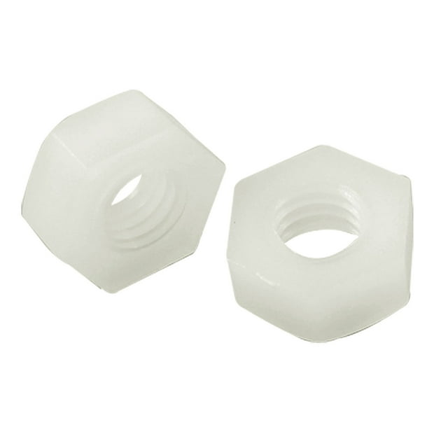 Unique Bargains 10 Pcs White Plastic 5mm Inner Dia Hexagonal Hex Fasteners Screw Nuts