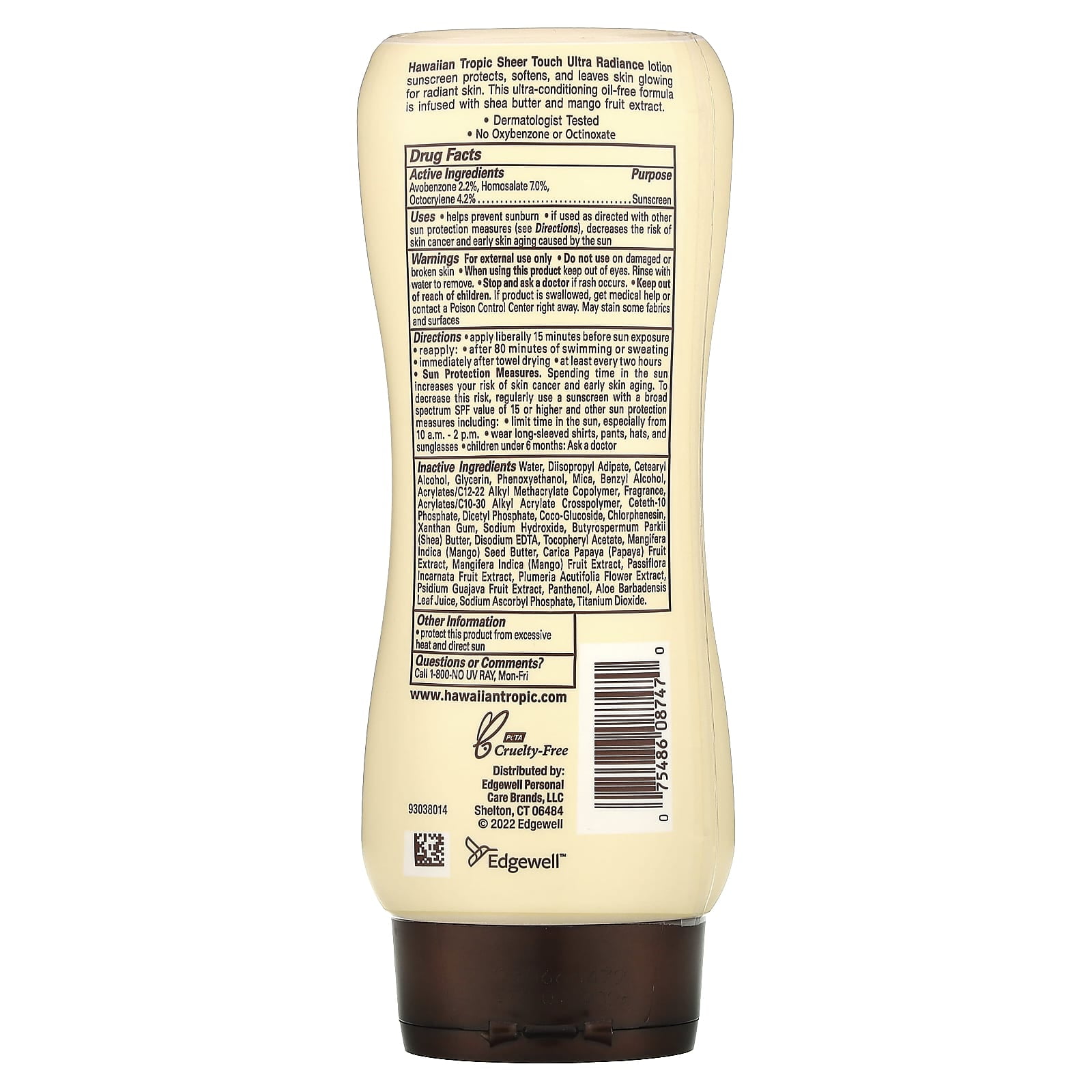 Hawaiian Tropic, Sheer Touch, Sunscreen Lotion, SPF 30, 8 fl oz Pack of 4