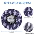 thumbnail image 3 of Shower Caps,Halloween Ghosts Pattern Waterproof Shower Cap for Women 4 Pieces,Double Reusable Hair Cover for Shower PEVA Elastic Stretch Hem, 3 of 7