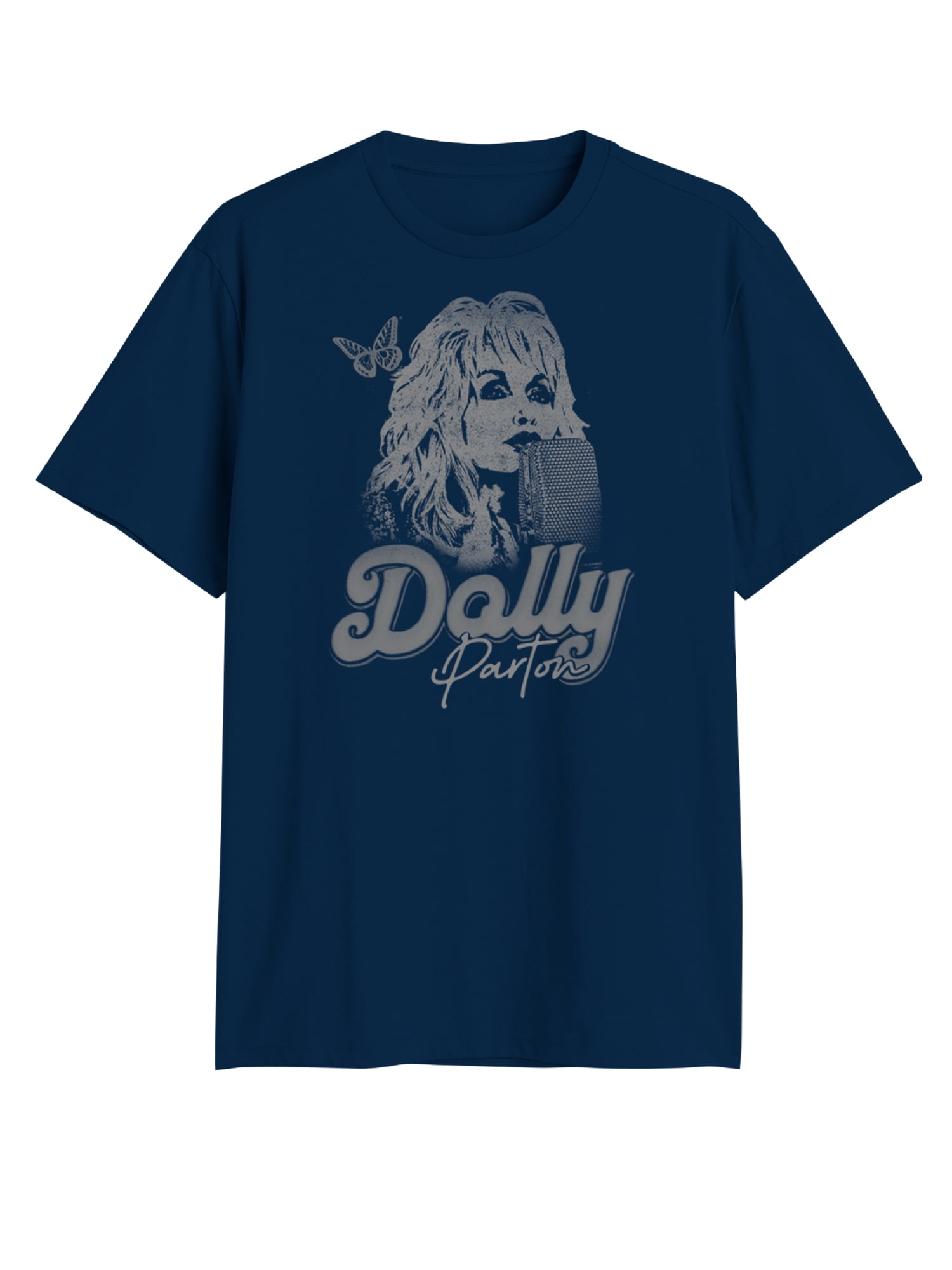 Dolly Parton Men’s Graphic Short Sleeve Tee, Microphone, Sizes S–3XL