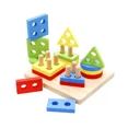 thumbnail image 4 of Lewo Rompecabezas de madera Geométricos Apilamiento Colores y Formas Juego de Clasificación Juguetes Educativos para Niños Pequeños, 4 of 5