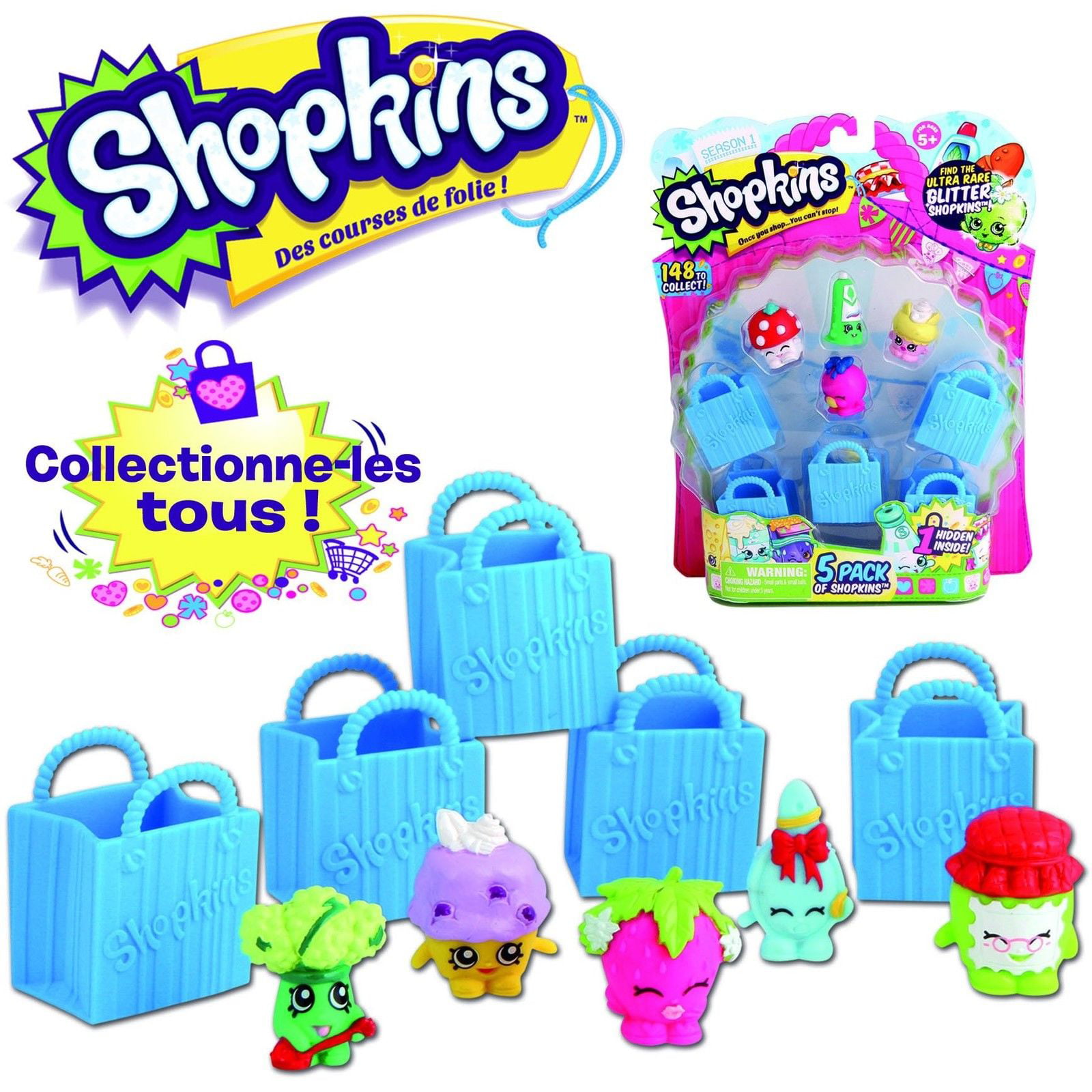  Shopkins Season 2 (5-Pack) (Styles Will Vary) : Toys