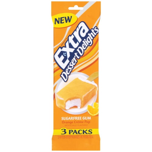 Extra Dessert Delights SugarFree Orange Cream Pop Flavor Gum, 15
